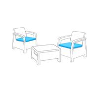 Gardenista Outdoor 2 Piece Rattan Replacement Cushion Set | Garden Seat Pads for Keter Corfu Rattan Furniture | Water Resistant Patio Furniture Chair Padding | Durable Garden Cushions (Turquoise)
