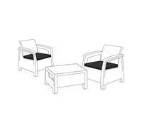 Gardenista Outdoor 2 Piece Rattan Replacement Cushion Set | Garden Seat Pads for Keter Corfu Rattan Furniture | Water Resistant Patio Furniture Chair Padding | Durable Garden Cushions (Black)