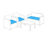 Gardenista Outdoor 4 Piece Rattan Replacement Cushion Set | Garden Seat Pads for Keter Allibert Carolina Rattan Furniture | Water Resistant Patio Furniture Chair Padding | Soft & Durable (Turquoise)