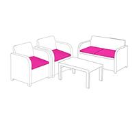 Gardenista Outdoor 4 Piece Rattan Replacement Cushion Set | Garden Seat Pads for Keter Allibert Carolina Rattan Furniture | Water Resistant Patio Furniture Chair Padding | Soft & Durable (Pink)