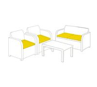 Gardenista Outdoor 4 Piece Rattan Replacement Cushion Set | Garden Seat Pads for Keter Allibert Carolina Rattan Furniture | Water Resistant Patio Furniture Chair Padding | Soft & Durable (Yellow)