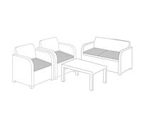 Gardenista Outdoor 4 Piece Rattan Replacement Cushion Set | Garden Seat Pads for Keter Allibert Carolina Rattan Furniture | Water Resistant Patio Furniture Chair Padding | Soft & Durable (Grey)