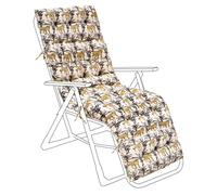 Gardenista Outdoor Patio Sun Lounger Cushion 160x48cm | Water Resistant Garden Recliner Chair Cushion | Thick Sunbed Cushion Replacement Pad with Secure Ties (Leopard)