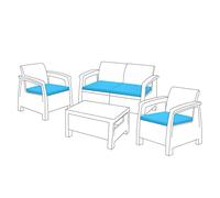 Gardenista Outdoor Seat Cushion Pads for Rattan Furniture | Garden Furniture Cushions for Keter Corfu Chairs | Water Resistant Patio Furniture Chair Padding | Soft & Durable | 4 Piece (Turquoise)