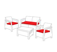 Gardenista Outdoor Seat Cushion Pads for Rattan Furniture | Garden Furniture Cushions for Keter Corfu Chairs | Water Resistant Patio Furniture Chair Padding | Soft & Durable | 4 Piece (Red)