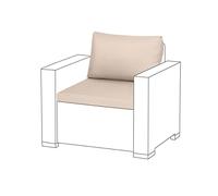 Gardenista Outdoor Seat Cushion Pads for Rattan Furniture | Water Resistant Seat & Back Cushions | For Keter Allibert California Garden Furniture | Soft & Durable Chair Seat Pads (2 Piece, Stone)