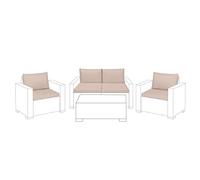 Gardenista Outdoor Seat Cushion Pads for Rattan Furniture | Water Resistant Seat & Back Cushions | For Keter Allibert California Garden Furniture | Soft & Durable Chair Seat Pads (8 Piece, Stone)