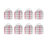 Gardenista Outdoor Tufted Printed Seat Pad | Water Resistant Cotton Slip Free Garden Chair Cushions | Hollowfibre Filled Dining Seat Pads with Secure Ties | Garden Furniture Cushion (8, Tram)