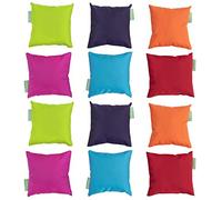 Gardenista Small Decorative Cushions 18x18cm | 6 Pcs Mixed Bright Colours Mini Cushions | Waterproof Small Pillow Set for Rattan, Patio, and Garden Furniture | Hypoallergenic Hollowfibre Filled