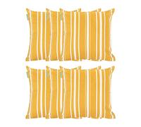 Gardenista Water Resistant Outdoor Garden Printed Cushion | Smooth Breathable Fabric | Treated Canvas Cotton | Hollowfibre Filled Designer Pillow | Hypoallergenic (Set of 6, Horizon)