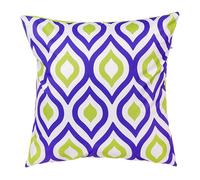 Gardenista Water Resistant Printed Outdoor Hollowfibre Filled Cushion | Vibrant Patterned Colourful Design | Durable Polyester Cushion | 45cm Decorative Garden Bench Cushions (Purple/Lime, 2)
