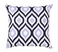 Gardenista Water Resistant Printed Outdoor Hollowfibre Filled Cushion | Vibrant Patterned Colourful Design | Durable Polyester Cushion | 45cm Decorative Garden Bench Cushions (Black/Grey, 1)