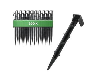 GARDENIX Garden Hose Anchor, Pack of 200, Mounting Anchors for Drip Hose, Ground Spike Irrigation, Diameter 16 mm, Pearl Hose, Plug-in Fork, Stable and Shatterproof, Long Durability, Ground Anchor