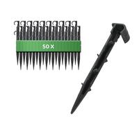 GARDENIX Garden Hose Anchor Pack of 50 - Mounting Anchor for Drip Hose Ground Spike Irrigation - Diameter 16 mm - Pearl Hose Plug Fork Stable and Shatterproof, Long Durability, Ground Anchor