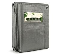 GARDENIX Tarpaulin 1.5m x 2m Grey Tarp 50gsm Waterproof Tarp Sheet Cover, Groundsheet, Multipurpose, Lightweight