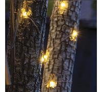 GardenKraft 10309 Micro LED Outdoor String Lights / 9.9m Coverage Per Set/Copper Cord/Solar Powered/Weatherproof IP44 (Warm White, 2PK of 100)