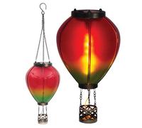 GardenKraft 10919 Hot Air Balloon Lantern/Solar Powered Outdoor Light/Efficient LEDs/Durable Construction/Flame Effect/Warm White Light Colour