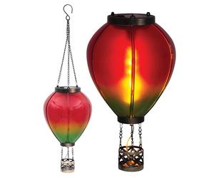 GardenKraft 10919 Hot Air Balloon Lantern/Solar Powered Outdoor Light/Efficient LEDs/Durable Construction/Flame Effect/Warm White Light Colour