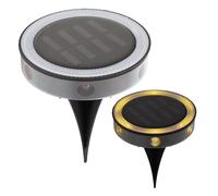 GardenKraft 11129 Set of 2 Solar Ground Lights/Easy Install Stake Lights/Durable Waterproof Design/Wall Mountable / 12 Warm White LEDs Total with 6 Per Light