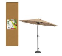 GardenKraft 14630 2.7m Beige Outdoor Garden Parasol / Tilt & Crank Mechanism