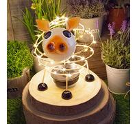 GardenKraft 14800 Solar Powered Light Up Pig Garden Feature / 62 Micro LED’s / 4D Moving Effect/Auto-On/Weatherproof, Medium