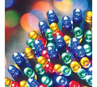 GardenKraft 15580 50 Multi-Coloured Solar Powered Outdoor LED String Lights / 4.9m Coverage / IP44 Weatherproof / Auto-On / Garden, Weddings, BBQs, Parties