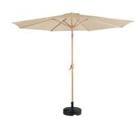 Gardenkraft 2.7M Outdoor Wooden Effect Parasol - Beige