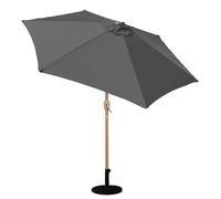 Gardenkraft 2.7M Outdoor Wooden Effect Parasol - Charcoal