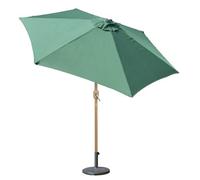 Gardenkraft 2.7M Outdoor Wooden Effect Parasol - Dark Green