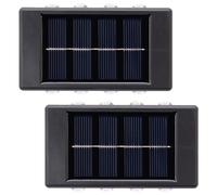 GardenKraft 2-Pack Solar Outdoor Wall Lights/Energy Efficient Fence Lights/Durable & Weather Resistant Waterproof/Warm White LEDs - 11179