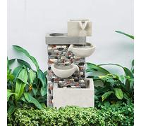 GardenKraft Outdoor Fountains/Cascading Water Feature/Weatherproof Design/Easy to Install/Tranquil Garden Ornament (Pebbles Fountain)