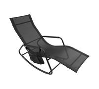 Gardenkraft Outdoor Rocking Sun Loungers - Black Colour With Side Bag