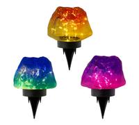 Gardenkraft Set Of 3 Stone Solar Lights