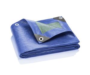 GardenMate 5m x 6m / 16ft x 20ft Tarpaulin Waterproof Heavy Duty - Universal Blue/Green tarp Sheet - Premium Quality Cover Made of 90gram/Square metre Tarpaulin