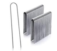 GardenMate Pack of 100 Galvanised Stainless Steel Pegs H200 mm, L25 mm, Diameter 3.8 mm - Round Head - for Very Hard Floors