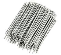 GardenMate Pack of 50 Galvanised Stainless Steel Fixing Pegs, H150 mm, L25 mm, Diameter 2.9 mm Flat Head