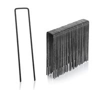 GardenMate Pack of 50 x 6''/150mm U-shaped multi-purpose steel Garden Securing Pegs - Ideal for securing weed fabric, landscape fabric, netting, ground sheets and fleece - Made of 2.9mm steel wire