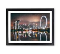 Gardens By The Bay East In Singapore Modern Art Framed Print | A4 Black Framed Wall Art | Ready to Hang | Modern Nature Picture | Living Room Bedroom Lounge Office