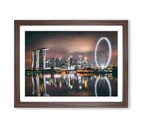 Gardens By The Bay East In Singapore Modern Art Framed Print | A4 Walnut Framed Wall Art | Ready to Hang | Modern Nature Picture | Living Room Bedroom Lounge Office