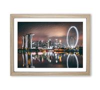 Gardens By The Bay East In Singapore Modern Art Framed Wall Art Print, Ready to Hang Picture for Living Room Bedroom Home Office Décor, Oak A2 (64 x 46 cm)