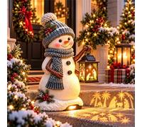 Gardens Stakes Lamp, Cascading Snowmans Christmas Stake Lights | Warm Glow, Snowman Christmas Decorations, Christmas Solar Lights Outdoor, Perfect For Lawn, Yard, Porch, Walkway