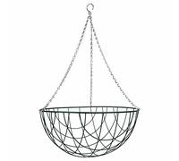 Gardens2you 1 x Traditional 16-inch Green Metal Hanging Basket
