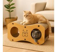 GardenSkill Cat Scratcher House, Bed And Hideaway - 3 In 1 Kitten Cave Lounger With Corrugated Cardboard Scratching Board For Healthy Claws