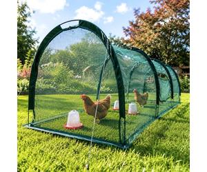 GardenSkill Chicken Coop Tunnel & Hen House Run + Shade Cover | Rabbit Hutch Guinea Pig Cage Playpen Protection Enclosure for Outdoor Garden with Detachable Rain Guard Blanket (3 x 1.5m)