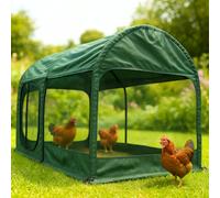 GardenSkill Chicken Coop Tunnel & Rabbit Run - Portable Hen House With Covered Roof For Bird Flu Protection - 3 Door Pet Safe Outdoor Playpen