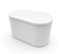 GardenSkill Compact Countertop Waste Bin with Lid & Removable Bucket - White | Small Rectangular Desktop Rubbish Can & Storage Container for Paper Kitchen Bathroom Office Recycling