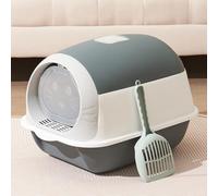 GardenSkill Covered Cat Litter Box with Lid & Scoop | Large Plastic Hooded Cat Toilet Tray with Door & Odour Control | Easy Clean, Non-Slip Base, Privacy for Indoor Cats