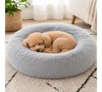 GardenSkill Donut Dog Bed for Pets 50cm | Soft Round Lounger for Miniature Breeds, Puppies, Cats | Machine Washable Fluffy Cushioned Pet Nest with Non-Slip Base & Soft Finish for Cosy Naps