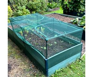 GardenSkill Fruit & Vegetable Cage Kit 2x1x0.625m H | Garden Plant Protection Frame Bird Insect Net Crop Flower Cover for Strawberry Salad Herb Seedling | Raised Bed Planter Grow House, 2 Zip Doors