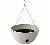 GardenSkill Garden Hanging Basket 12" / 30Cm, Stone Grey - Round Self-Watering Planter With Planting Insert For Patio, Balcony, Wall Brackets